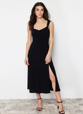 Black Plain Stretchy Knitted Dress - pzsku/Z22606A7ADF52BA97BF3CZ/45/1749698565/c9c47562-843b-4291-84ab-0c931d27b4eb