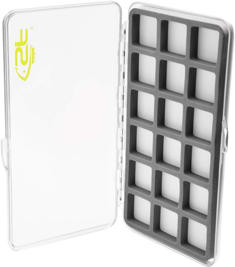 sf. Large Magnetic Fly Box Slim Floatable for Fly Fishing Super Thin Fishing Boxes Clear Multi 18 Compartments Tackle Box Small for Fly Hooks Fly Tying Beads - Image 3