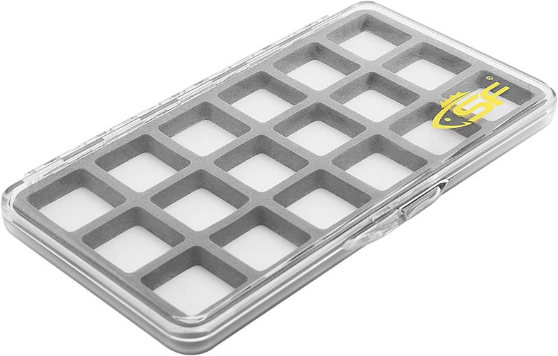 sf. Large Magnetic Fly Box Slim Floatable for Fly Fishing Super Thin Fishing Boxes Clear Multi 18 Compartments Tackle Box Small for Fly Hooks Fly Tying Beads - Image 1