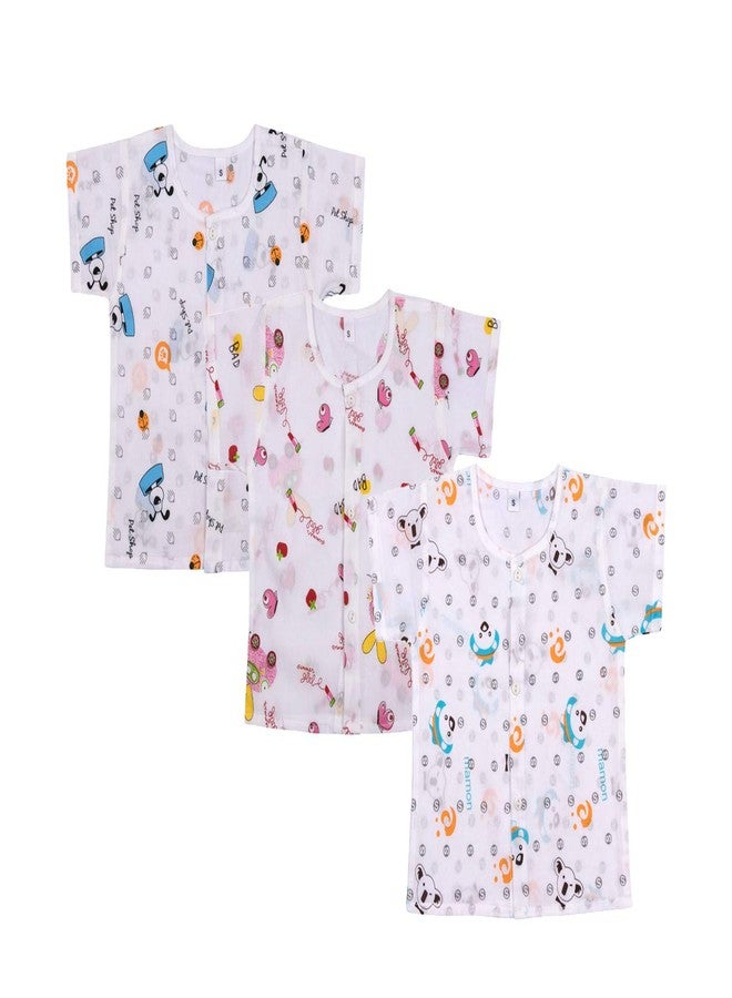 Dazzlia Boys Cotton Unisex Baby Loose Fit Shirt (Dbsadra12-18_White_12 Months-18 Months) - Image 1