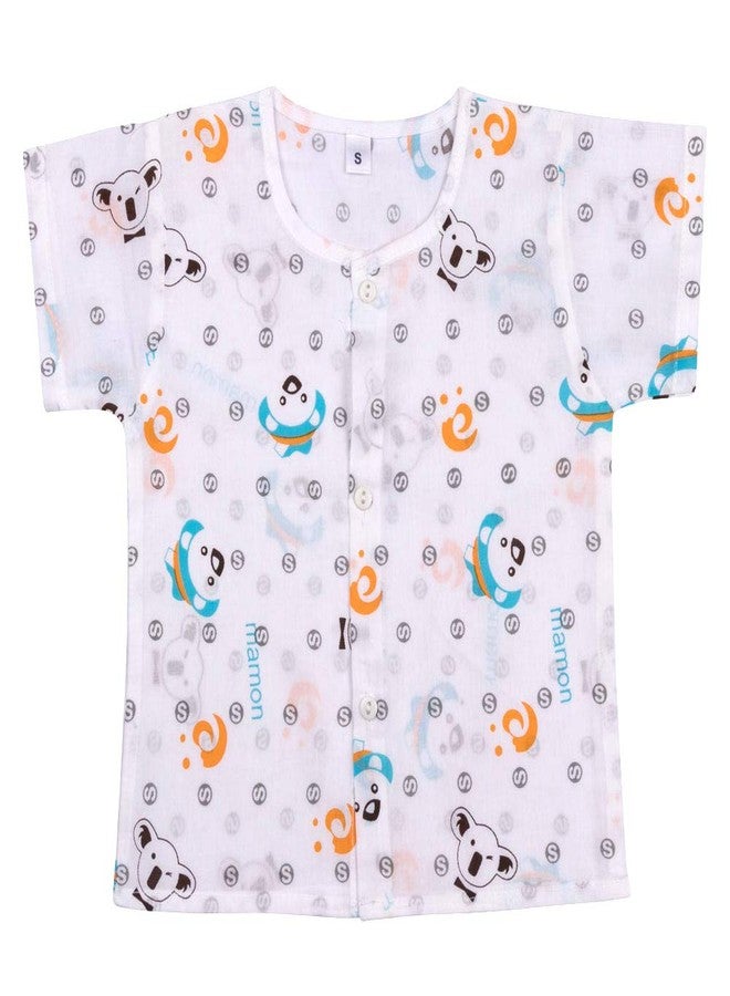 Dazzlia Boys Cotton Unisex Baby Loose Fit Shirt (Dbsadra12-18_White_12 Months-18 Months) - Image 5