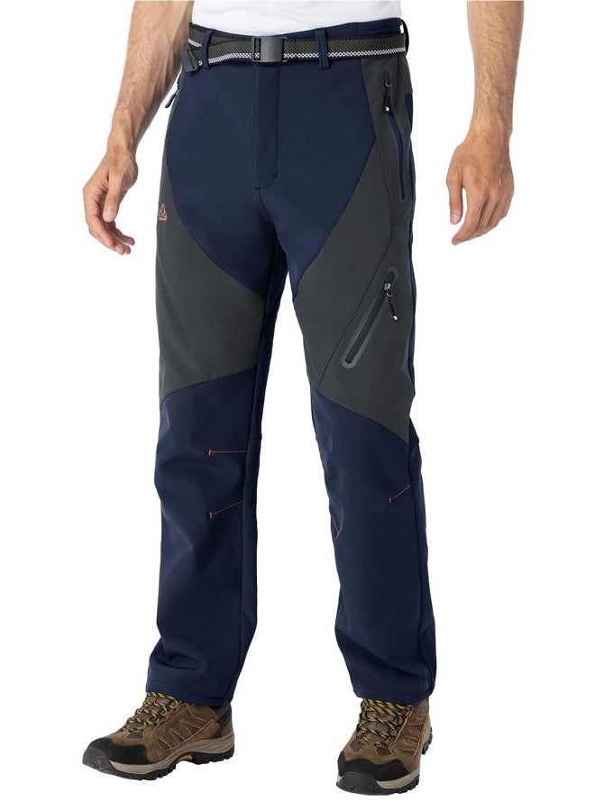 Rdruko Men's Snow Pants Waterproof Insulated Fleece Lined Ski Hiking Snowboard Winter Pants with Pockets, Navy, 34 - Image 2