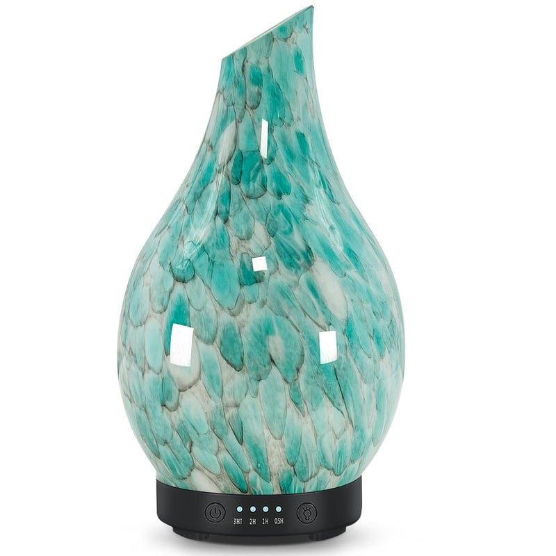 EQUSUPRO Essential Oil Diffuser 120ml Ultrasonic Aromatherapy Diffuser with Handmade Glass BPA Free, Auto Shut-Off 4 Timer Setting 7 Colors Changed LED for Home Yoga Office (Cobblestone) - Image 1