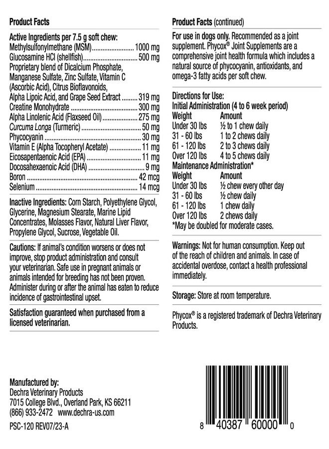 Dechra Phycox Dog Joint Supplement Soft Chews, 120 Ct - Image 2