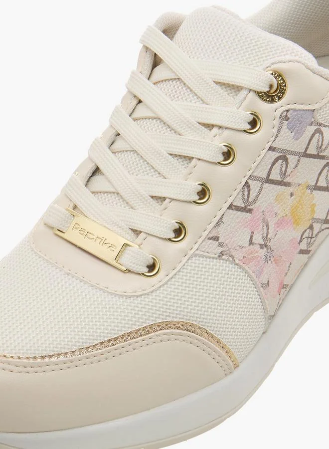 Paprika BEIGE Women Lace-Up Ankle Sneakers for Women | Best Price UAE