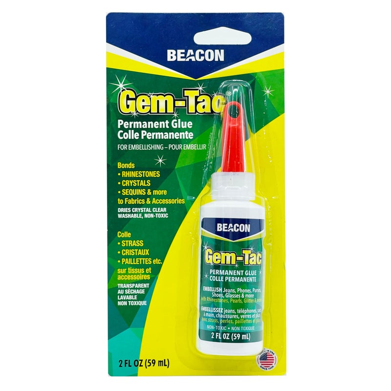 BEACON Gem-Tac Premium Quality Adhesive for Securely Bonding Rhinestones and Gems - Water-Based, UVA Resistant, 2-Ounce - Image 2