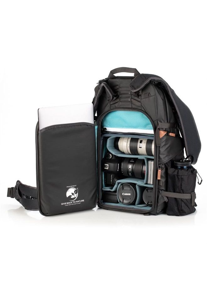 Shimoda حقيبة ظهر كاميرا مقاومة للماء Explore V2 35 - تناسب كاميرات DSLR، بطاريات وعدسات - وحدة كاميرا أساسية متوسطة V2 مدمجة - سوداء (520-160) - Image 3