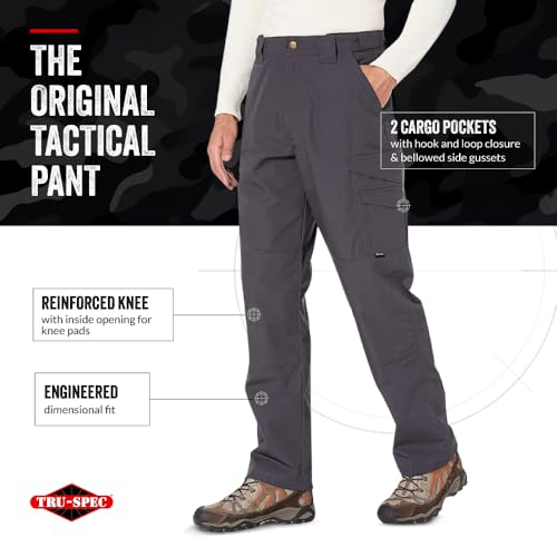 Tru-Spec 24-7 Original Tactical Pants for Men - Durable, Water-Resistant Cargo Work Pants with Concealed Carry and Knee Pad Openings, Charcoal - 34W x 30L - Image 3