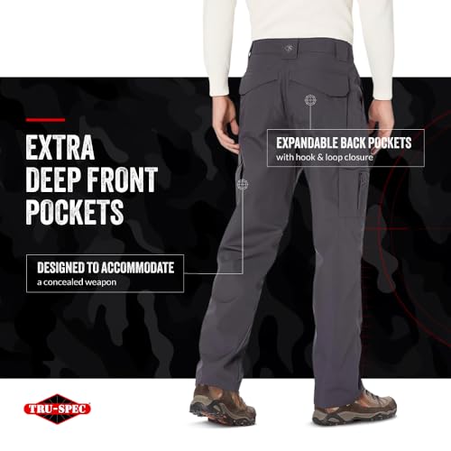 Tru-Spec 24-7 Original Tactical Pants for Men - Durable, Water-Resistant Cargo Work Pants with Concealed Carry and Knee Pad Openings, Charcoal - 34W x 30L - Image 5