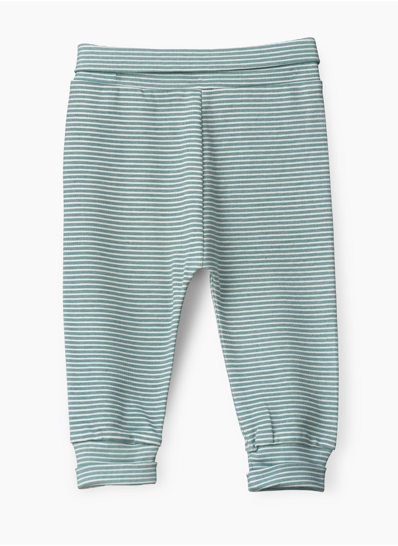 JAM Boys' Teal and White Striped Cotton Pants  - Image 1