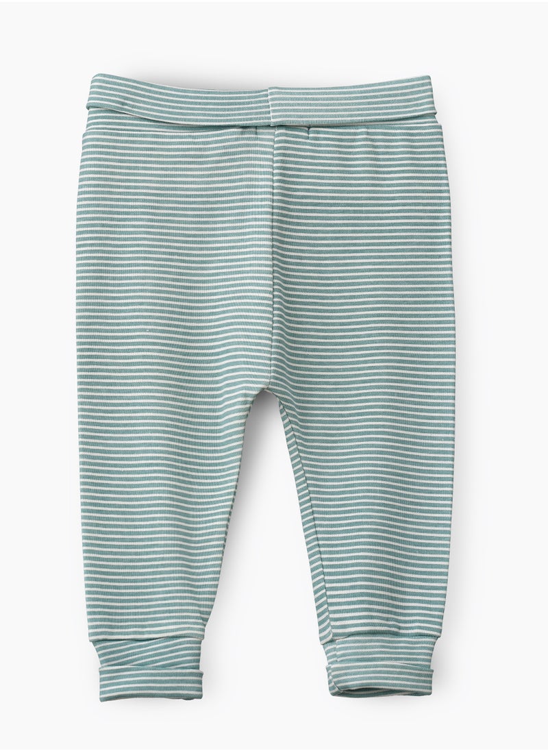 JAM Boys' Teal and White Striped Cotton Pants  - Image 2