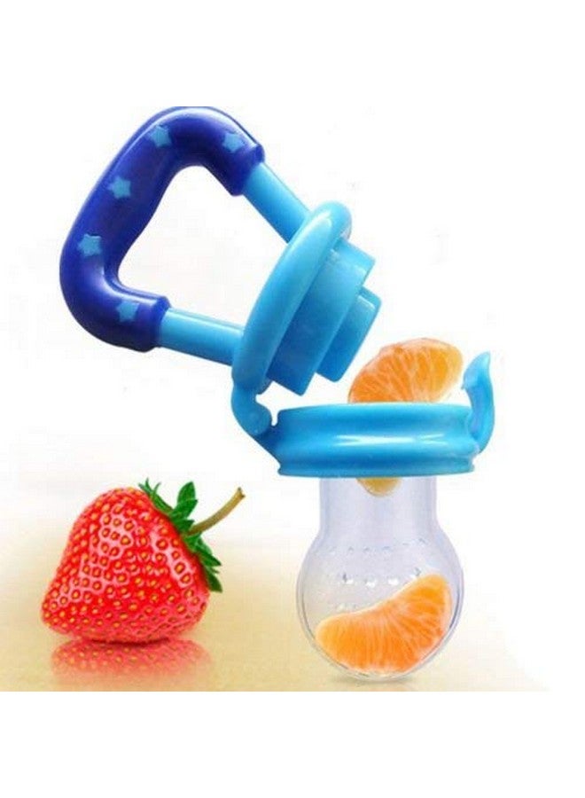 ناوتي كيدز أداة إطعام الفاكهة/الطعام المصنوعة من السيليكون للأطفال، خالية من مادة BPA وناعمة للفاكهة للأطفال والرضع، باللون الأزرق - Image 3