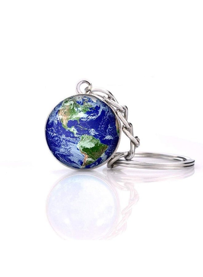 2 Pack Solar System Planet, Keychain, Keychain, Accessories, Pendant, Glowing In The Dark, Suitable For Hanging In Backpacks, Keys, Suitable For Both Men And Women (Earth) - Image 2