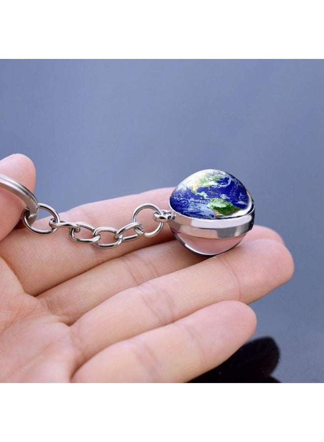 2 Pack Solar System Planet, Keychain, Keychain, Accessories, Pendant, Glowing In The Dark, Suitable For Hanging In Backpacks, Keys, Suitable For Both Men And Women (Earth) - Image 4