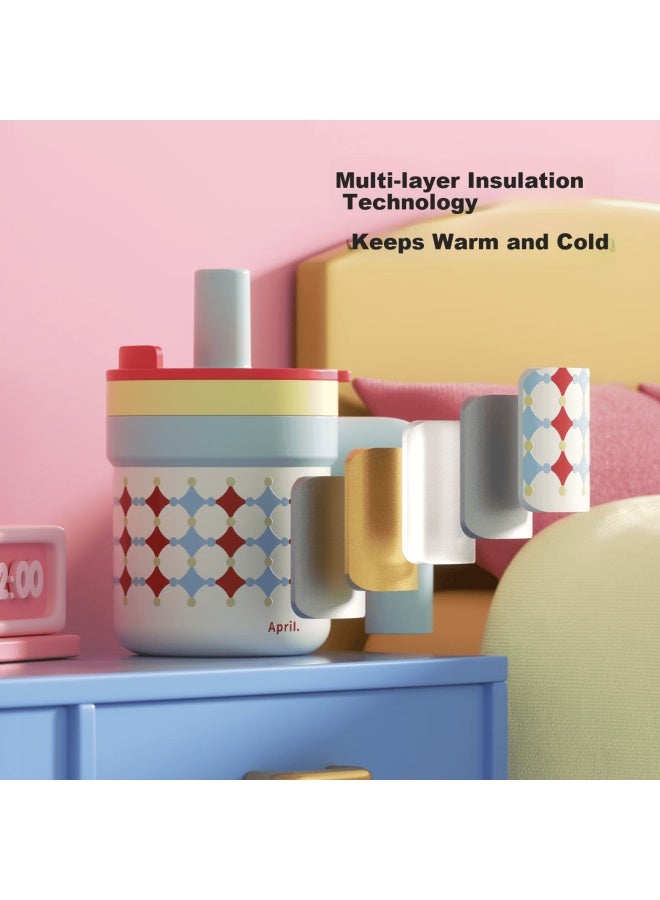 April Double-layer Glass Insulated Desktop Mug Women's Water Cup Office Straw Cup Day Gift - Image 5