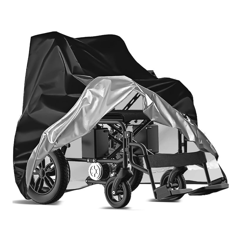 Encasify Wheelchair Cover – Durable Protector for Dust, Dirt, Snow, Rain & Sun – Cover for Wheelchairs - Black (40x30x40 in) - Image 1