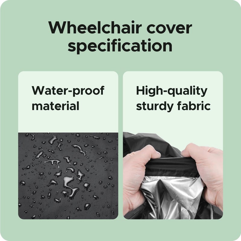 Encasify Wheelchair Cover – Durable Protector for Dust, Dirt, Snow, Rain & Sun – Cover for Wheelchairs - Black (40x30x40 in) - Image 4