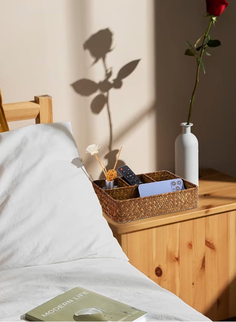 SYOSI صينية أكياس الشاي، منظم محطة القهوة - بني | تخزين أكياس الشاي وأكياس السكر وأكياس القهوة | سلة مقسمة للمطبخ والقهوة | درج، رف، حامل كونترتوب - Image 3