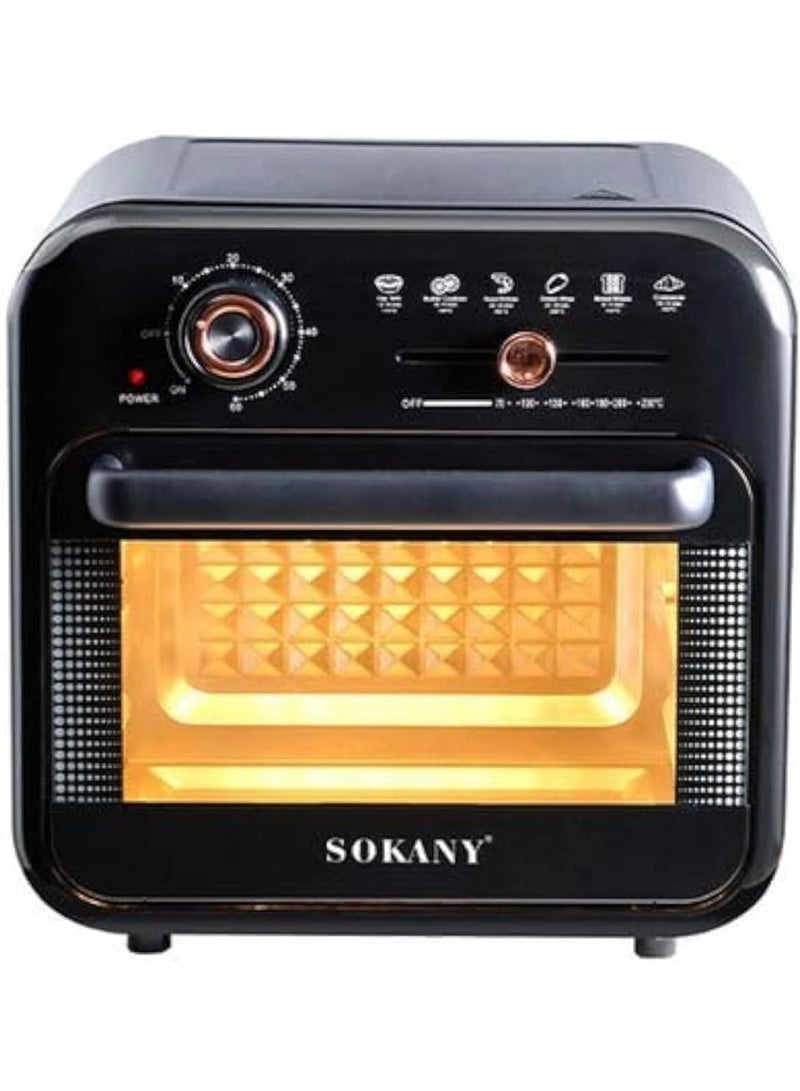 سوكاني قلايه هوائيه فرن سوكاني 18 لتر 1800 وات اسود SK-10001 - Image 2