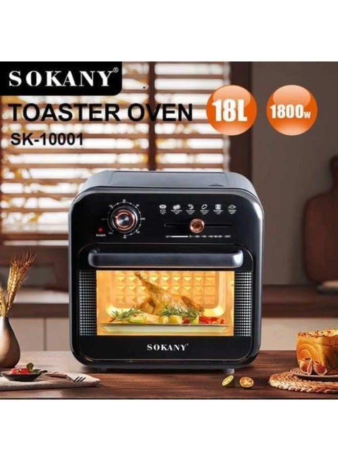 سوكاني قلايه هوائيه فرن سوكاني 18 لتر 1800 وات اسود SK-10001 - Image 3