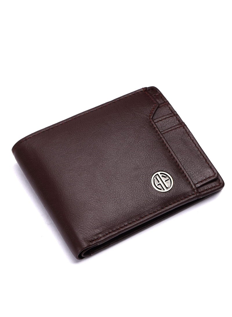 HAMMONDS FLYCATCHER RFID Protected Redwood Brown Leather Wallet for Men|6 Card Slots| 1 Coin Pocket|2 Hidden Compartment|2 Currency Slots|1 ID Slot | P6W5 - Image 1