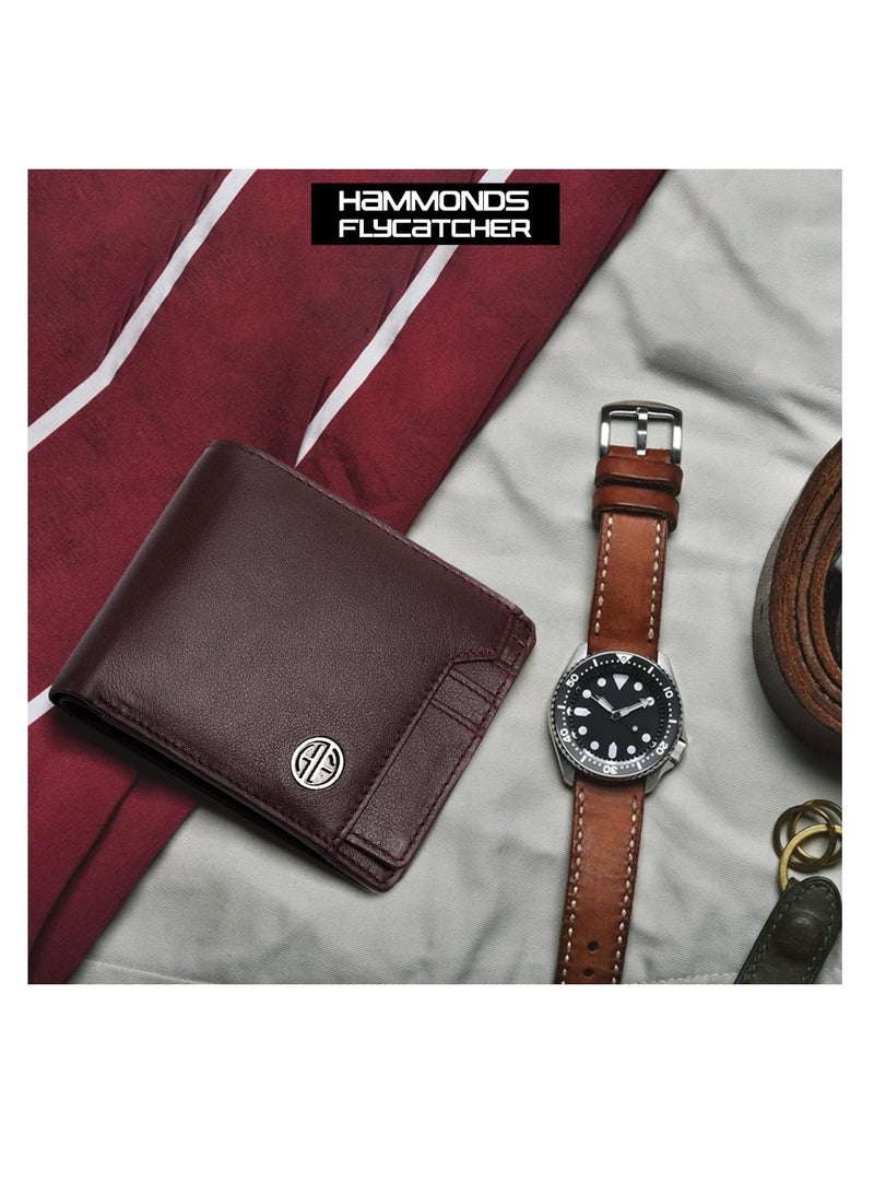 HAMMONDS FLYCATCHER RFID Protected Redwood Brown Leather Wallet for Men|6 Card Slots| 1 Coin Pocket|2 Hidden Compartment|2 Currency Slots|1 ID Slot | P6W5 - Image 2