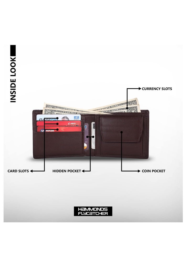 HAMMONDS FLYCATCHER RFID Protected Redwood Brown Leather Wallet for Men|6 Card Slots| 1 Coin Pocket|2 Hidden Compartment|2 Currency Slots|1 ID Slot | P6W5 - Image 3