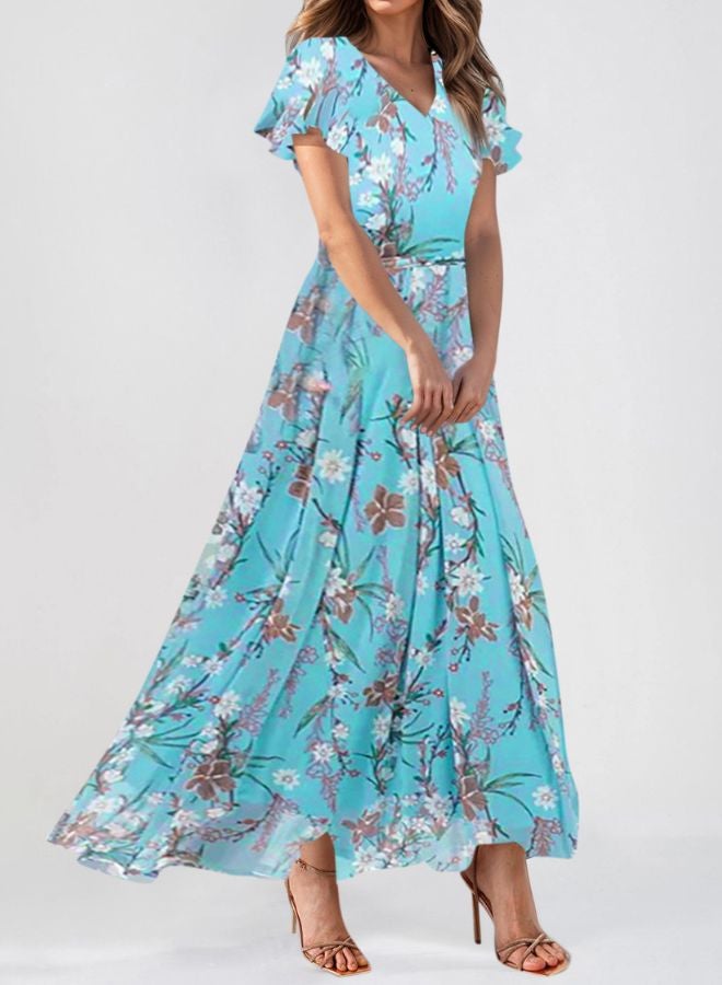 Tepveisoy Women's Dresses V-Neck Long Skirt Flowy Beach Resort Casual Dresses  - Image 4