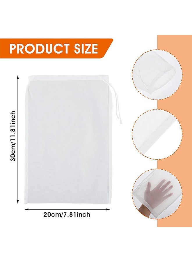 إم إكس إن ١٠ أكياس فلتر حليب المكسرات الغذائية، ٢٠٠ ميكرون، ٢٠ × ٣٠ سم، شبكية دقيقة، قابلة لإعادة الاستخدام، فلتر احترافي لتحضير القهوة الباردة والعصائر والقهوة والزبادي والشاي. - Image 2