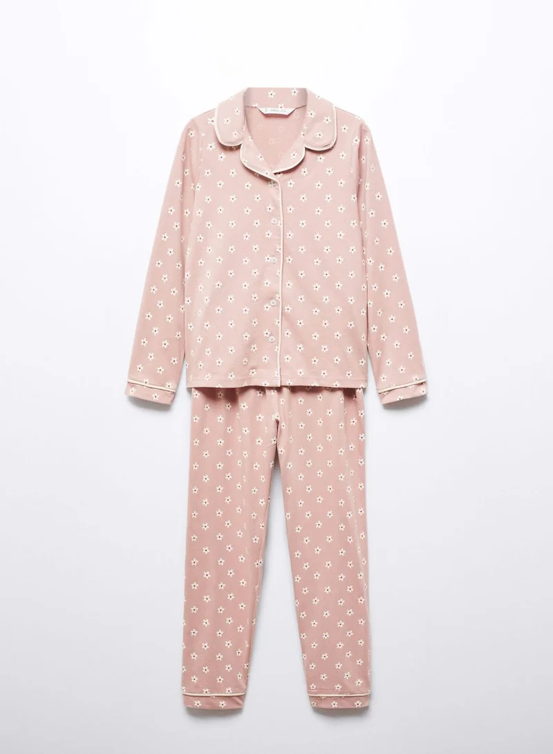 MANGO Kids Floral Print Pyjamas Set