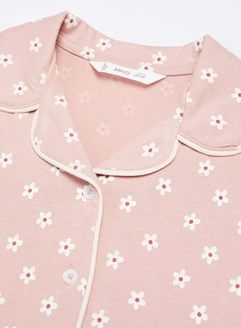 MANGO Kids Floral Print Pyjamas Set