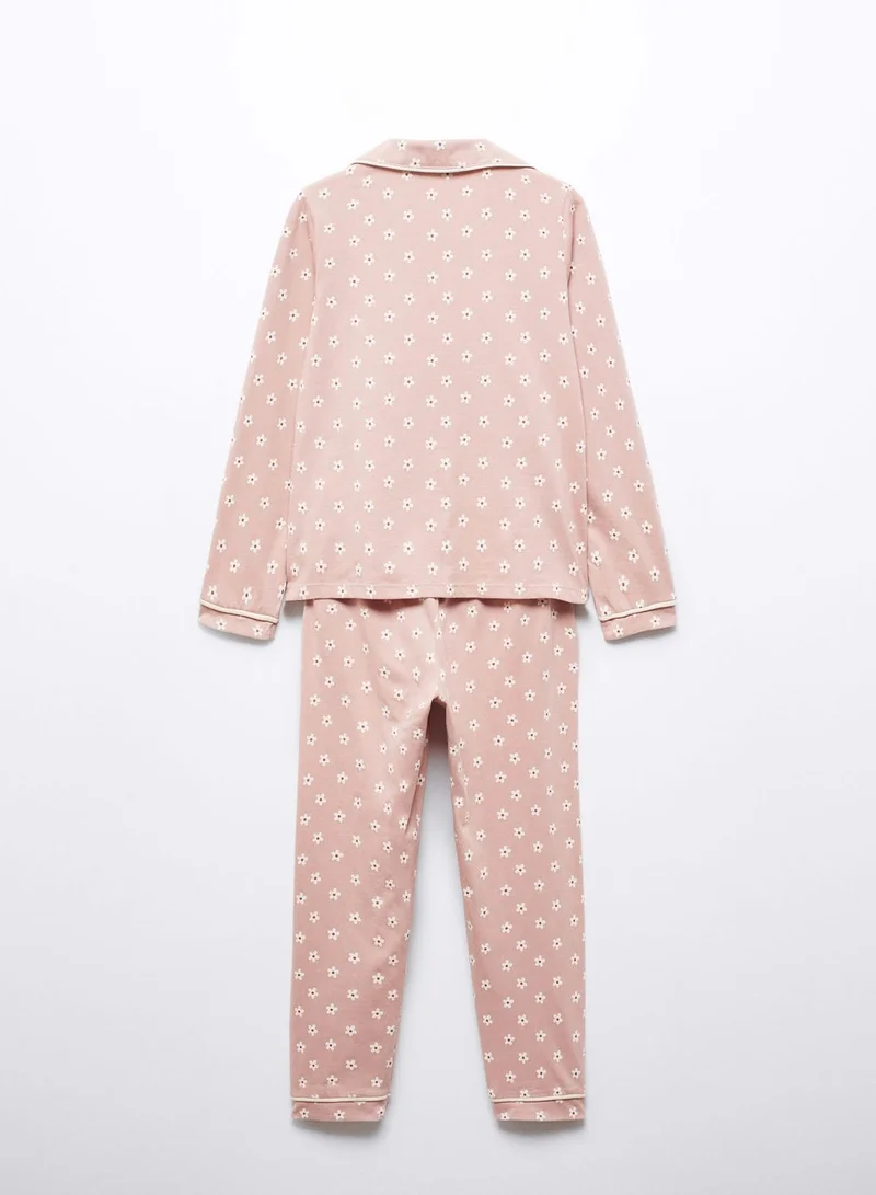 MANGO Kids Floral Print Pyjamas Set