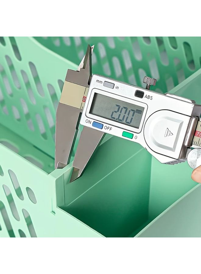 White Desktop File Organizer 4 Compartments Space Saving Storage Box Office Supplies - Image 3