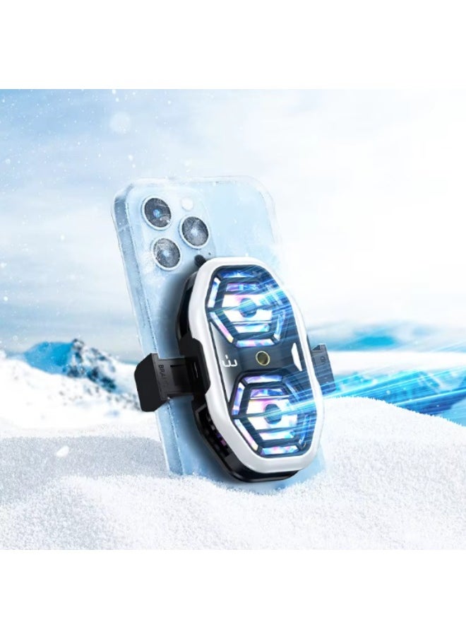 Beauenty Mobile Phone Cooler for Gaming, Cell Phone Cooling Fan for iPhone Samsung Moto, Mobile Phone Cooler for Games and Movies, LED Temperature Display  - Image 1