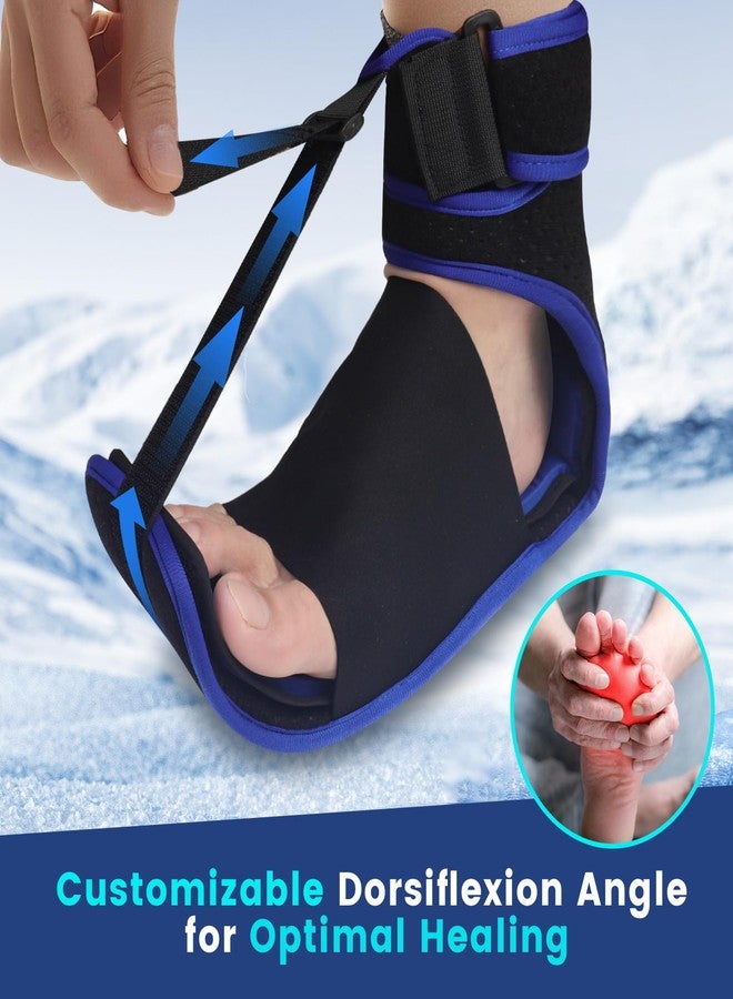 NEWGO Plantar Fasciitis Night Splint Ice Pack with Cooling Gel on Sole and Heel, Adjustable Plantar Fasciitis Brace Support for Sleeping, Pain Relief for Achilles Tendonitis, Foot Drop, Heel Spur - Image 3