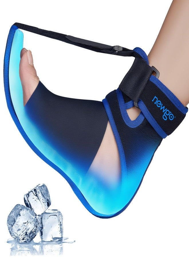 NEWGO Plantar Fasciitis Night Splint Ice Pack with Cooling Gel on Sole and Heel, Adjustable Plantar Fasciitis Brace Support for Sleeping, Pain Relief for Achilles Tendonitis, Foot Drop, Heel Spur - Image 1