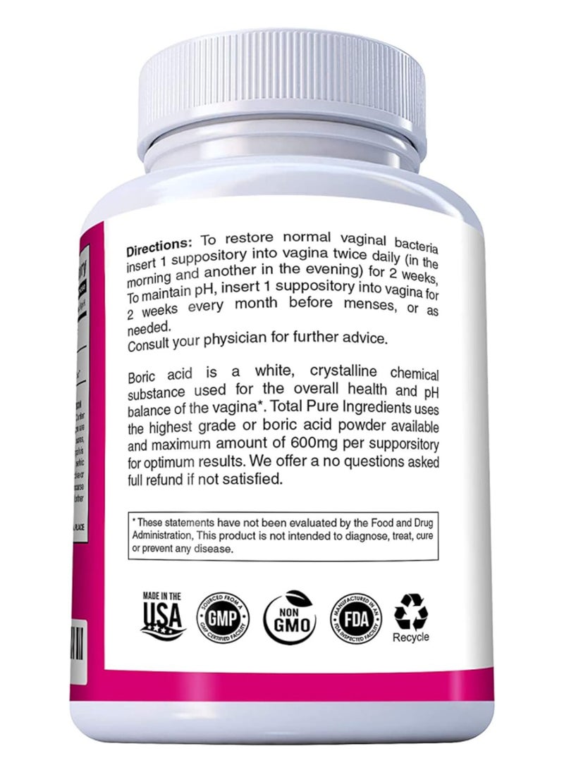 Nature's Boric Acid Suppositories Nature'S Harmony 30 Count 600 Mg 100%  - Image 4