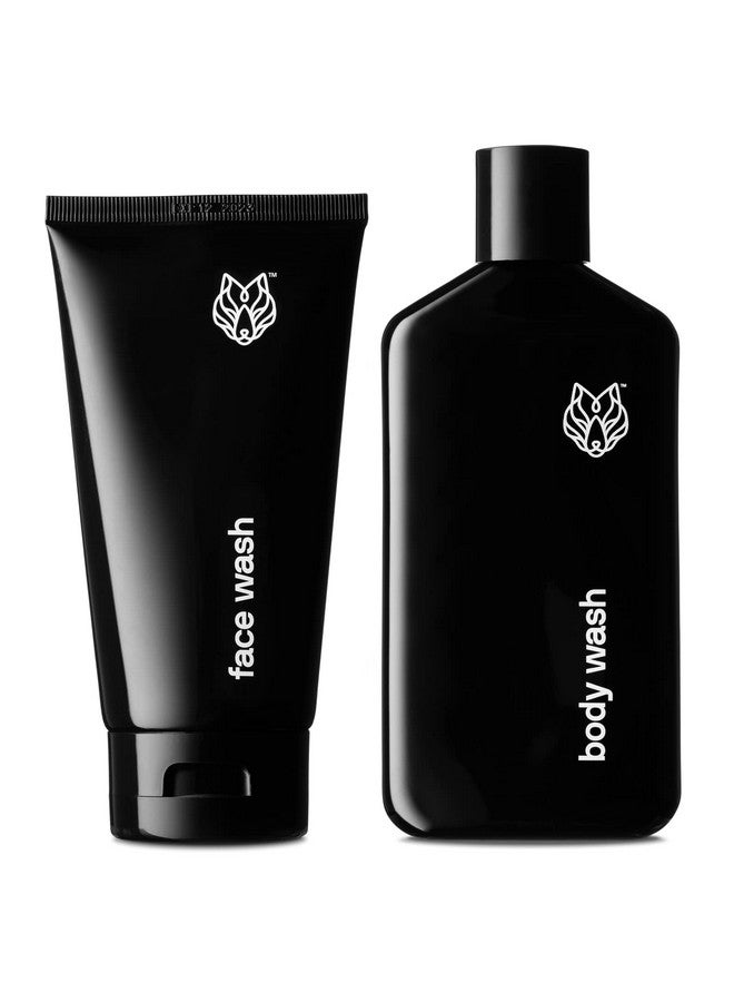 Black Wolf Charcoal Powder Face And Body Wash Bundle For Oily Skin Deep Clean 2Pc Bundle Charcoal Powder And Salicylic Acid Reduce Acne Breakouts And Cleanse Your Skin Gift Set For Men - Image 1