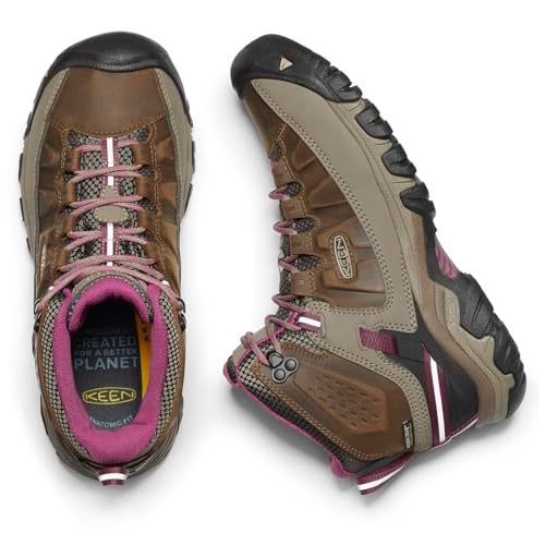 KEEN Women's Targhee 3 Mid Height Waterproof Hiking Boots, Weiss/Boysenberry, 8.5 - Image 5