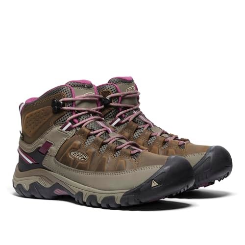 KEEN Women's Targhee 3 Mid Height Waterproof Hiking Boots, Weiss/Boysenberry, 8.5 - Image 4