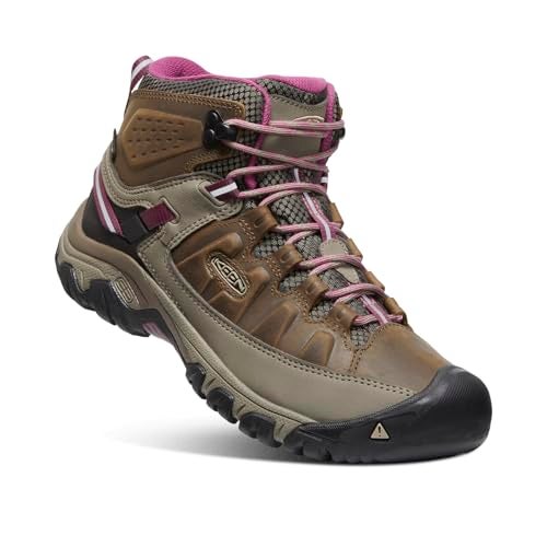 KEEN Women's Targhee 3 Mid Height Waterproof Hiking Boots, Weiss/Boysenberry, 8.5 - Image 1