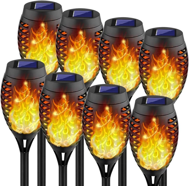 Kurifier Store Solar Lights Outdoor, 8Pack Solar Torch Light with Flickering Flame, Waterproof Solares Garden Light, Outdoor Solares Lights for Yard, Flame Torches for Christmas Decorations Decor Yard - Image 1