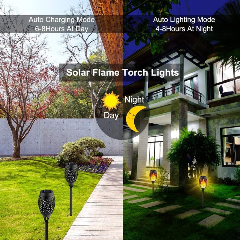 Kurifier Store Solar Lights Outdoor, 8Pack Solar Torch Light with Flickering Flame, Waterproof Solares Garden Light, Outdoor Solares Lights for Yard, Flame Torches for Christmas Decorations Decor Yard - Image 2