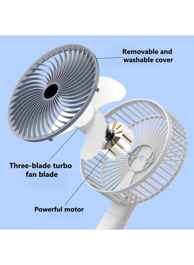 Multi-Functional Portable Rechargeable Clip Fan, Table Fan, Hanging Fan, Handheld Fan - Image 5