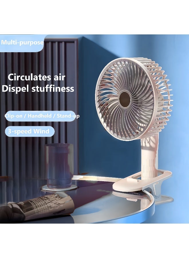 Multi-Functional Portable Rechargeable Clip Fan, Table Fan, Hanging Fan, Handheld Fan - Image 4