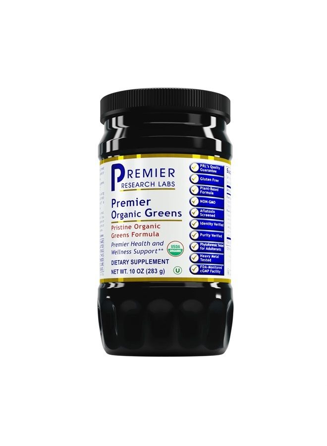 Organic Greens Powder - Supports Optimal Health & Alkalinity of The Body - Features Organic Greens Formula with Kale, Chlorella, Alfalfa & More - GMO & Gluten-Free - 10 Oz