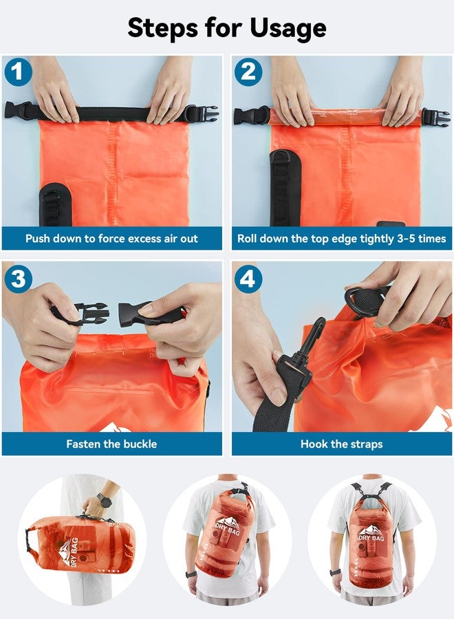 HEETA Dry Bag Waterproof for Women Men, Roll Top Lightweight Dry Storage Bag Backpack with Phone Case for Travel Swimming Boating Kayaking Paddle Board Camping Beach Accessories (Orange, 40L) - Image 5