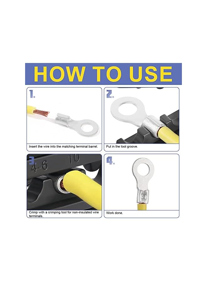 The Bros 330PCS Non-Insulated Wire Connectors Kit, Brazed Seam Fork Ring Terminals of Tinned Red Copper, Fit for AWG 22-10 Electrical Wire Crimp Connectors - Image 4