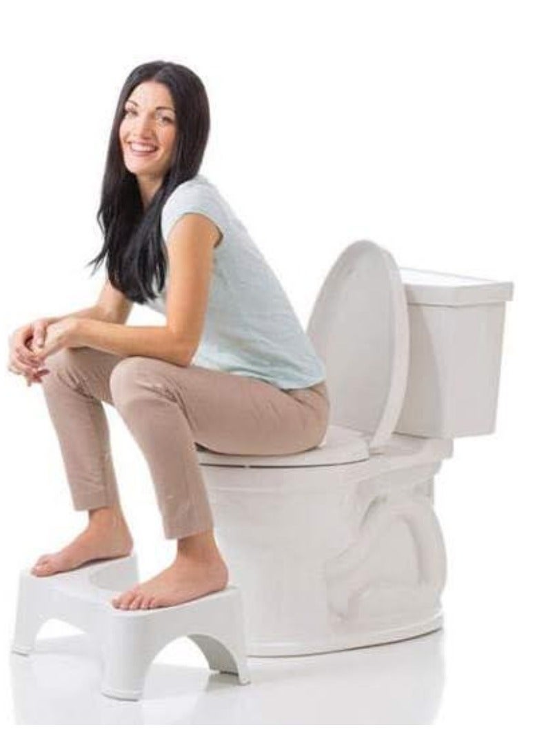 ELTRAZONE Toilet Stool - White | Ergonomic Squatty Potty for Better Bowel Health | Comfortable, Durable, Non-Slip Design for Optimal Positioning | Ideal for Easy Toilet Posture Support - Image 4