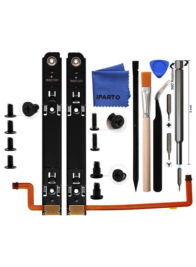 iParto Replacement Right and Left Slide Rail Replacement for Nintendo Switch OLED Console Slide Rail with Flex Cable Replacement Kit for NS Switch OLED Slider Bracket Slide Bar - Image 1